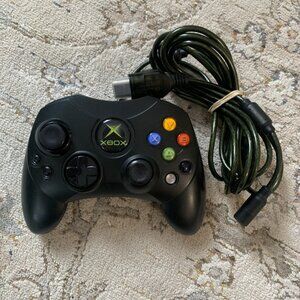 Original Xbox Controller Black Wired OEM Microsoft Authentic With Breakaway
